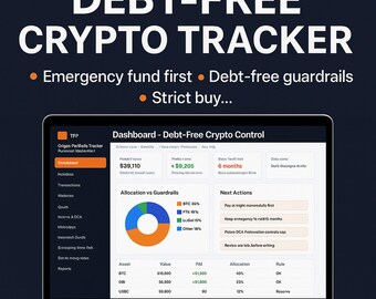 Crypto Portfolio Tracker Google Sheets | Debt-Free Conservative | Emergency Fund Rules Web App