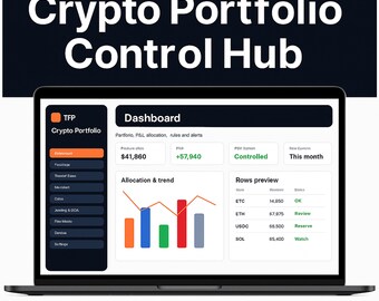 Crypto Portfolio Tracker Google Sheets + Web App, Bitcoin Altcoin Dashboard, DCA Tax Lots P&L Digital Download
