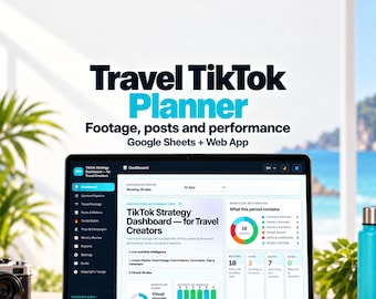 TikTok Content Planner for Travel Creators, Google Sheets Video Pipeline and Performance Tracker