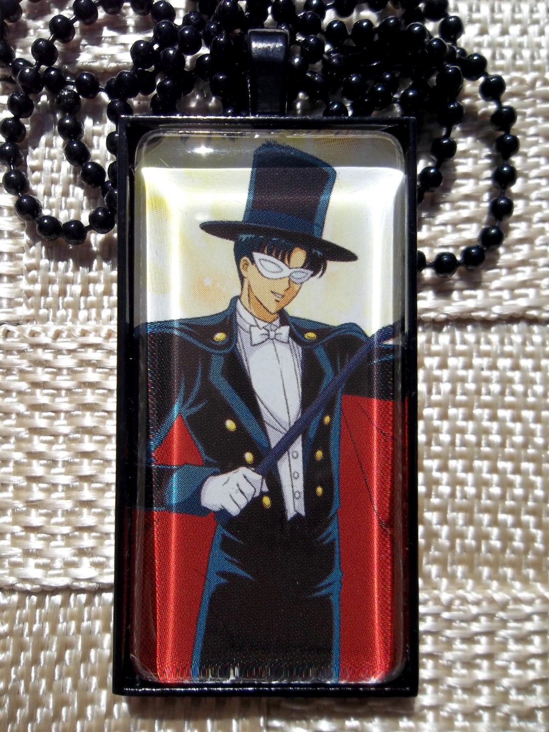 Sailor Moon Tuxedo Mask Type B Glass Rectangle Pendant | Etsy