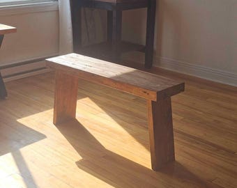 Rustic Solid Wood Farmhouse Entryway Bench for Dining, Hallway or Living Room