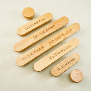 Round Edged T Wood Handles Oak Wood Custom Pulls Kitchen Door Handles Cabinet Door Handle Closet Knob Dresser Drawer Pull Modern Hardware