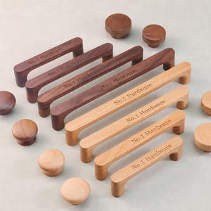 Natuurlijke houten handgrepen Zwart walnoot Op maat gemaakte deurgrepen keukendeurgrepen Kastdeurkruk Kastknop Ladekast Ladetrekgreep moderne hardware