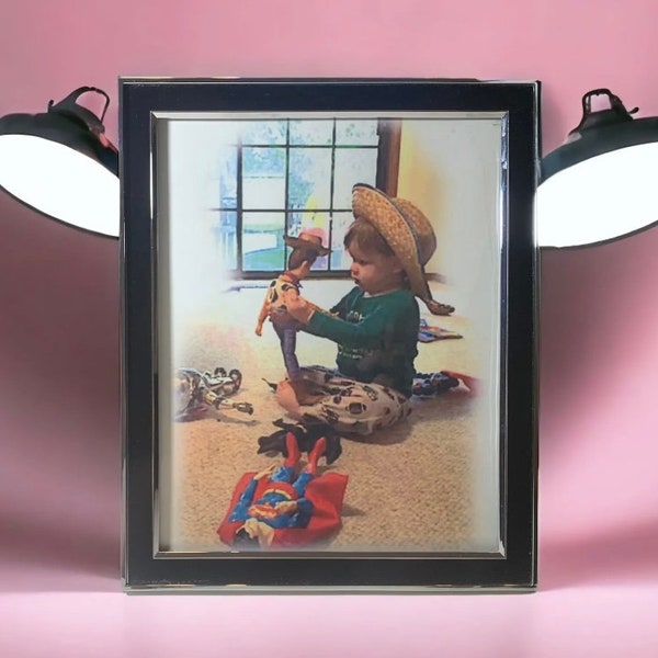 Vintage Picture Young Boy & His Toys Playroom Decor’ Toy Store Display Framed #12