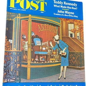 The Saturday Evening Post Vintage Magazine October 27, 1962 Vtg Ads Stories Ted Kennedy John Wayne #20