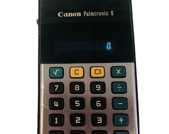 Vintage Canon Palmtronic 8M Handheld Electronic Calculator W/ Power Cord #10