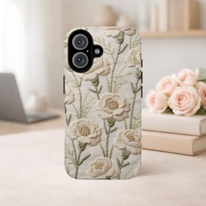 Nejlika i januari-födelseblomma telefonskal: Vintage vildblomma iPhone Samsung-skal