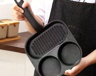 Padella multi-scomparto, piastra, teglia da forno, set di pentole con doppio manico