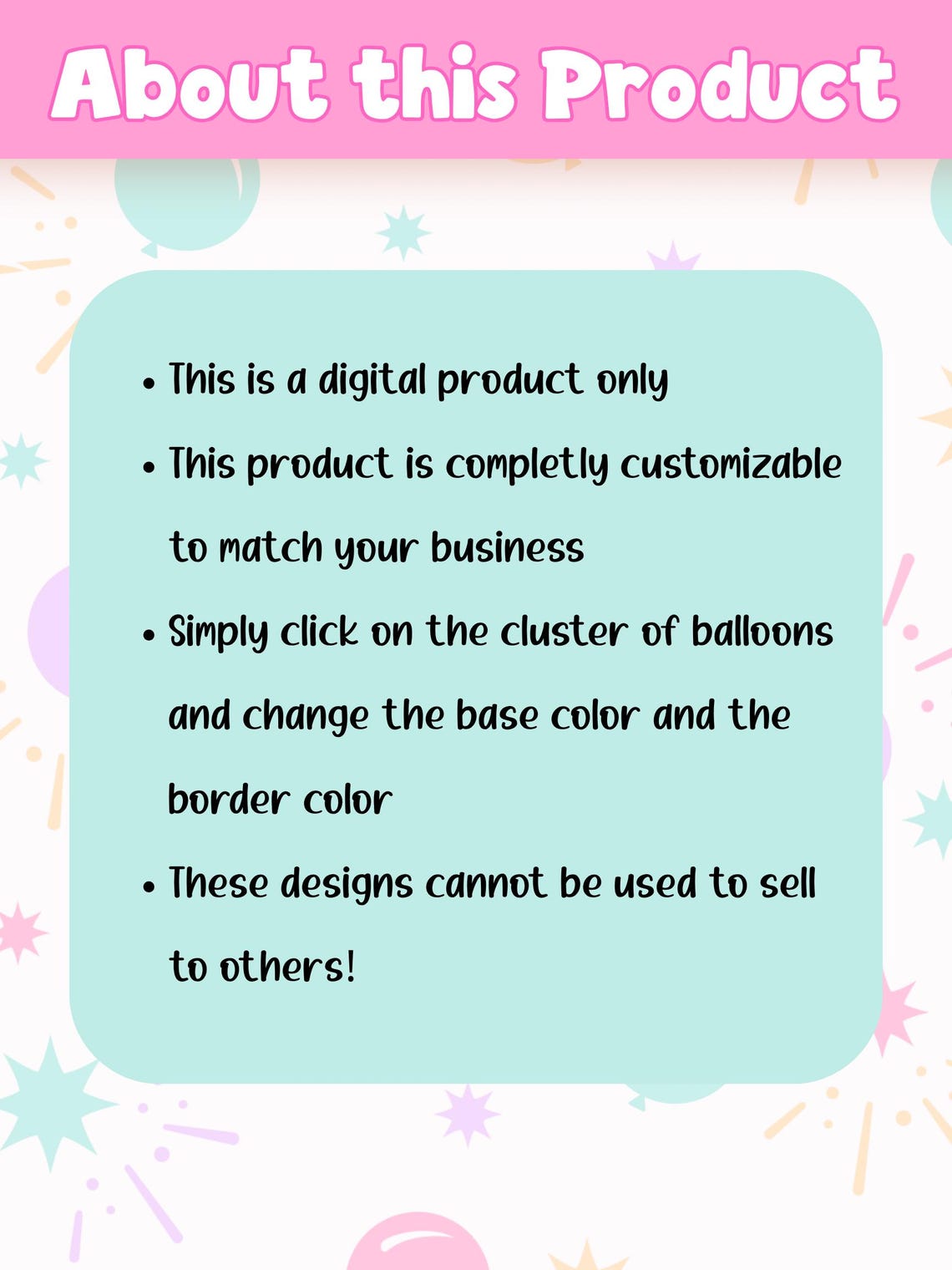 Custom Balloon Menu Editable Custom Balloon Menu Template | Canva Template | Balloon ...