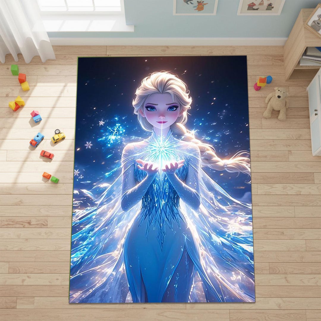 Frozen Rug Elsa Frozen Rug, Disney Princess Rug, Girls Room Decor, Frozen Carpet ...