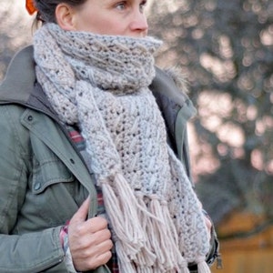Crochet Scarf Pattern Wilma's Cable Scarf US, UK and Swedish