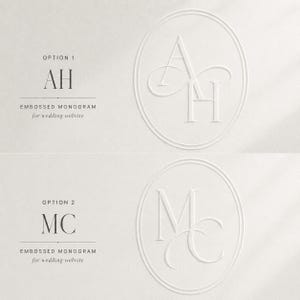 Aangepast bruiloftsmonogramlogo, reliëfinitialen, minimaal luxe ontwerp (digitaal product)