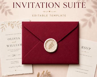 Editable Wedding Website Template, Save the Date, Minimal Elegant Canva Design (Digital Download)