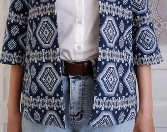 Vero Moda damesblazer met geometrische print en open voorkant maat 36 EU Zomer 3/4