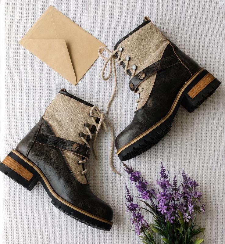 90s Style Lace up Boots - Etsy