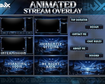 Nordic Animated Stream Overlay Package | Viking Twitch Overlay Screens Alerts Panels & Social Media Pack