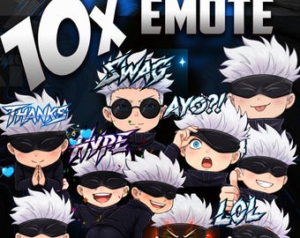 White Hair Sorcerer Animated Emotes | Anime Twitch Reaction Pack | Discord Gamer Emoji