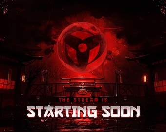 Dark Anime Samurai Stream Overlay Pack | Animated Japanese Gaming Screens (Digital Download)