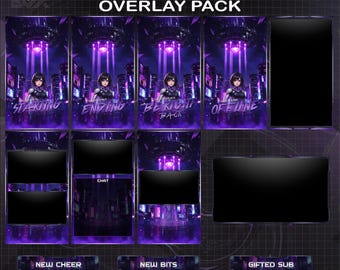 Cyberpunk TikTok Animated Overlay Pack | Vertical Stream Package (Digital Download)