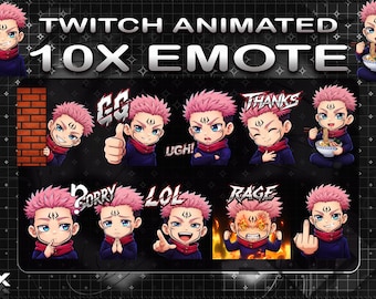Animated Cursed King Twitch Emotes Pack | 10x Anime Gamer Reactions (Digital Download)