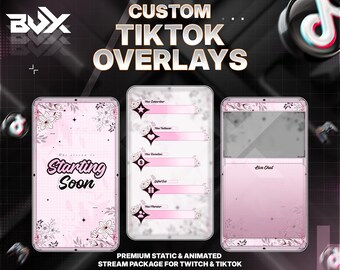 Custom Animated Stream Overlay Package, Custom Twitch Overlays, Logo, Alerts, Panels, Vtuber Screens