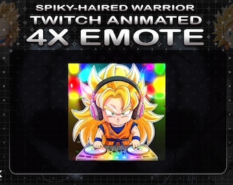 Spiky Haired Warrior Animated Emotes | Anime Inspired Chibi Stream Pack (Digital Download)