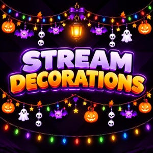 Halloween Overlay With Animated String Lights, RGB or Warm and Charms