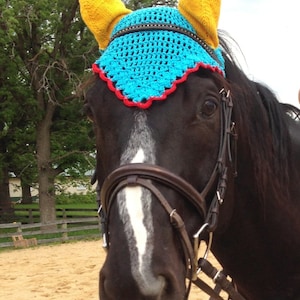 Scalloped Fly Bonnet PATTERN, Crochet Horse Bonnet, Horse Size, Easy, Photo Tutorial image 5