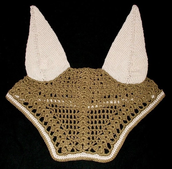 Intrepid International Fancy Ear Nets For Horses – Cotton Crochet Fly Veil For Face & Ear Protection While Riding
