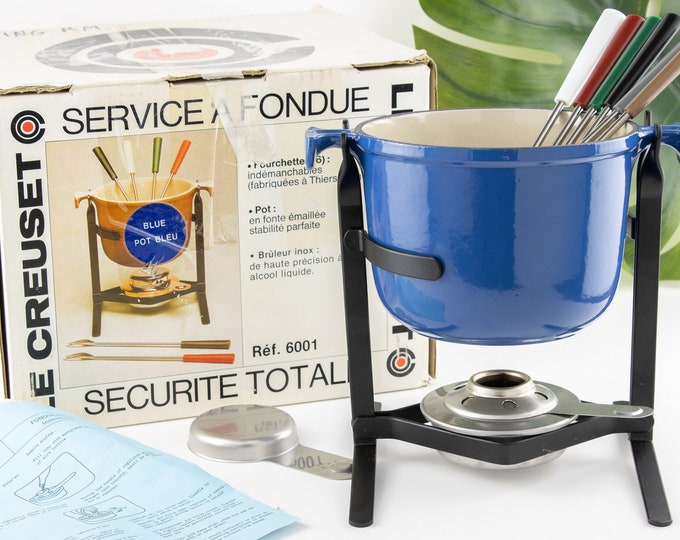 Complete Vintage Le Creuset Fondue Set la Mama Series Designed by Enzo
