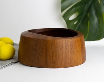 MCM Teak Danish Modern Wood Bowl | "O" Bowl Designed by Jens Quistgaard for Dansk Designs