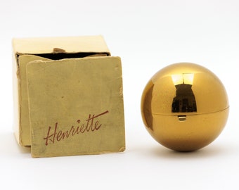 Vintage Henriette Christmas Bauble Sphere-shaped Powder Compact for Loose Powder | 1940s Novelty Compact with Original Box