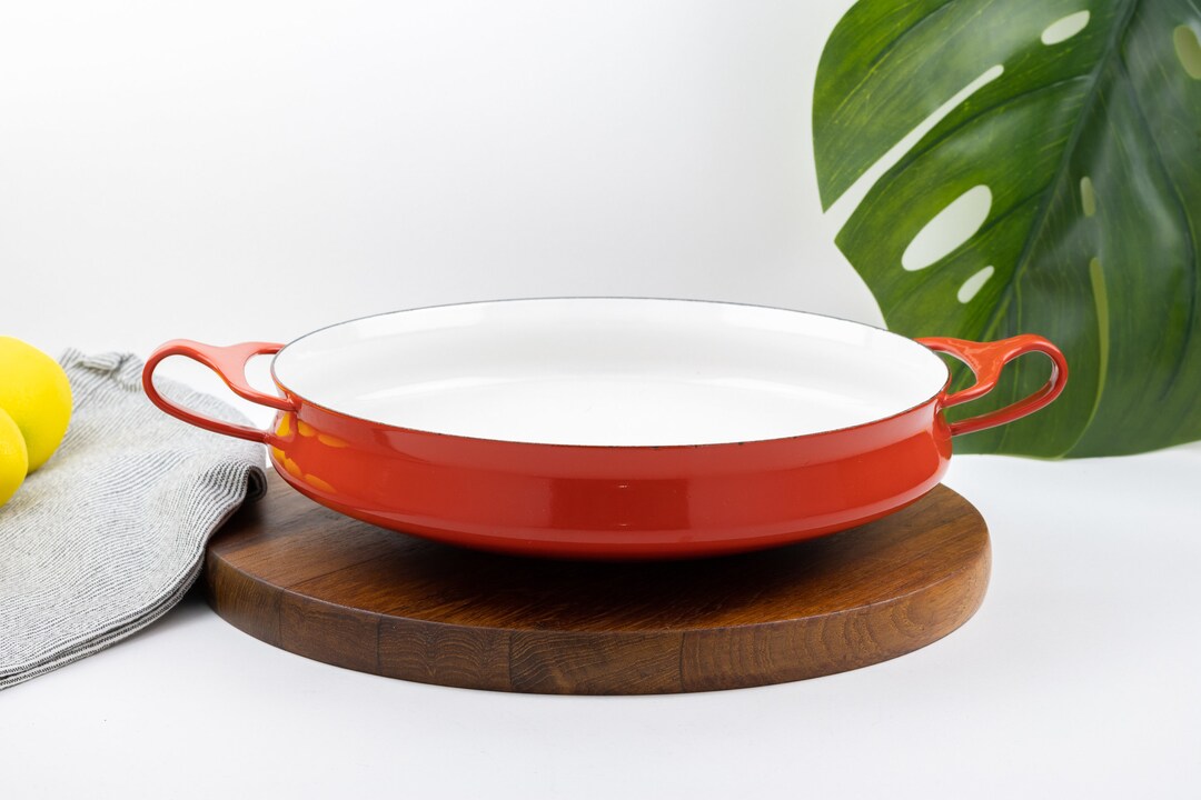 Dansk Kobenstyle Small Paella Pan Red Enamel Serving Pan Etsy New Zealand