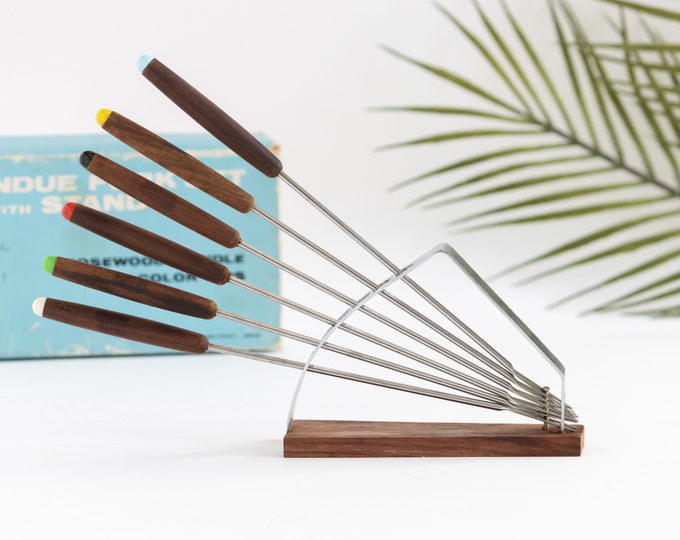 Fondue Fork Set with Stand | 6 Forks