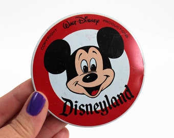 Vintage Disneyland Pin Back Button | Mickey Mouse Memorabilia | 3.5" Button | Sold Individually