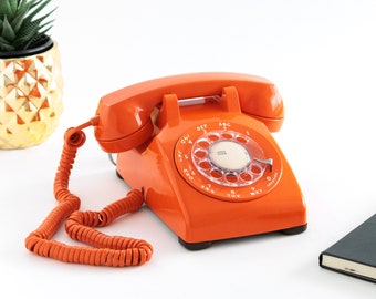 Working Vintage Orange Rotary Phone | Burnt Orange Phone