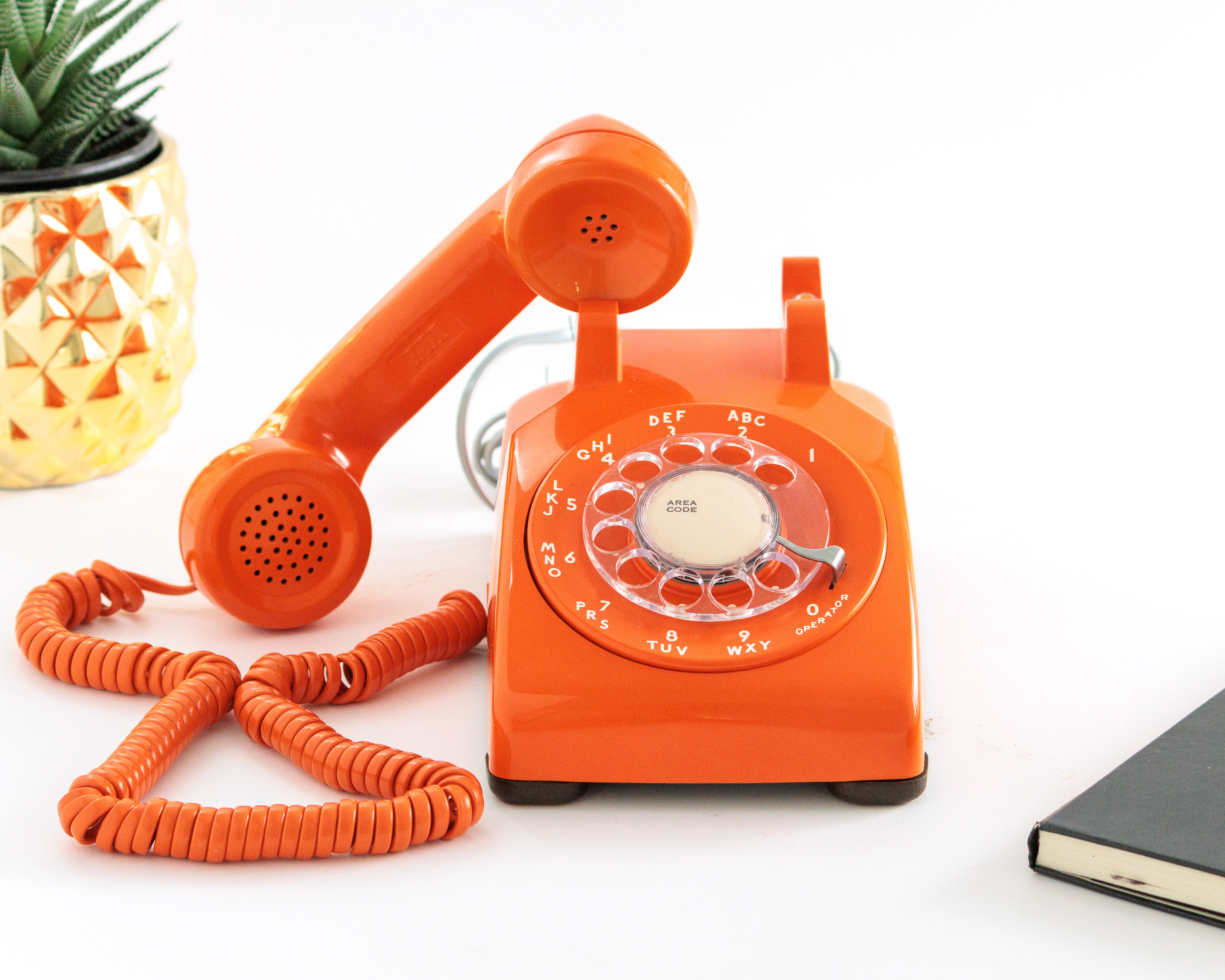 Working Vintage Orange Rotary Phone | Burnt Orange Phone