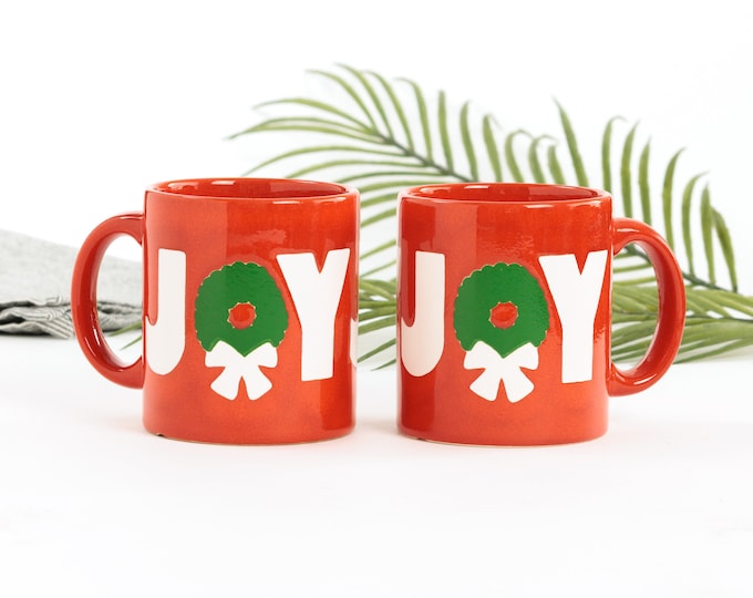 Set of 2 Waechtersbach Christmas Mugs | Joy | 1980s
