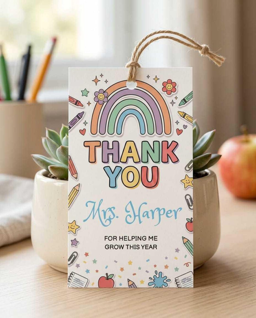 Teacher Appreciation Gift Tags Printable, Editable Thank You Teacher ...