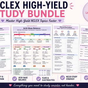 NCLEX High-Yield Study Bundle | Nursing Priority, Electrolytes, Acid-Base (Digital Download)