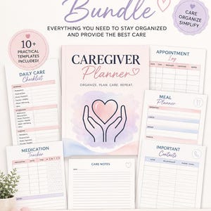 Caregiver Binder Printable | Medical Organizer, Planner, Log (29 Pages)