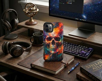 iPhone Case, Psychedelic Skull Tough Dual-Layer Protective Cover