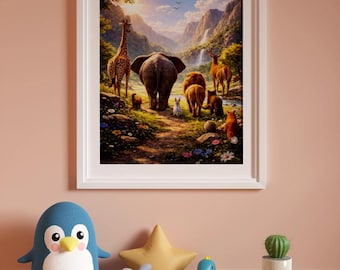 Forest Friends Nursery Print, Woodland Animals, Baby Room Decor (Digital Download)
