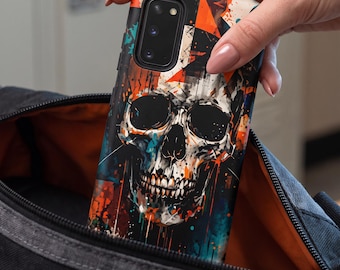 Tough Skull Samsung Case, Abstract Grunge Art Galaxy Cover
