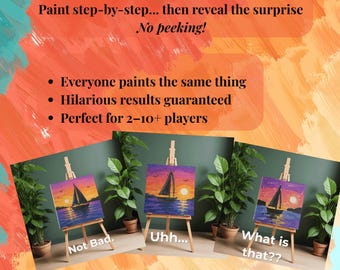 Juego de pintura misterioso / Actividad de fiesta de pintura con IA / Diversión para una noche de chicas (PDF de descarga instantánea)