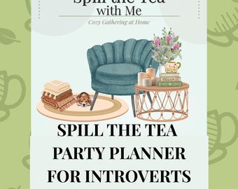 Planificador de fiestas "Spill the Tea" / Guía para anfitriones de "Paint & Sip" para personas introvertidas / Lista imprimible para noches de chicas: presupuesto y lista de invitados / Kit para fiestas sin estrés