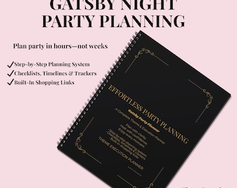 Planificación de fiestas sin complicaciones: Planificador de fiestas al estilo de El Gran Gatsby / Años 20 – PDF imprimible