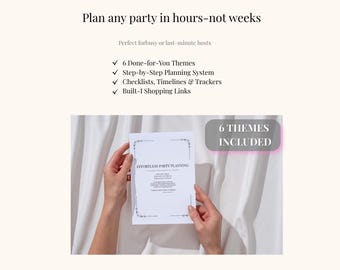 Paquete imprimible para planificar fiestas / Sistema de planificación de fiestas temáticas, organizador de cumpleaños y lista de verificación en PDF