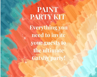 Kit para fiestas de pintura / Invitación, planificador, juego misterioso con IA (descarga digital)
