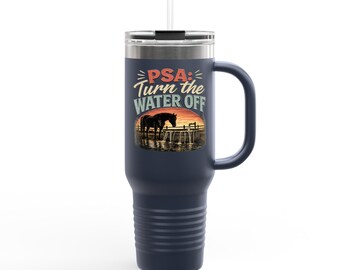 Vaso térmico de 1,18 litros (40 oz) con diseño divertido de corredor de barriles para dueños de caballos / Vida ecuestre en la granja